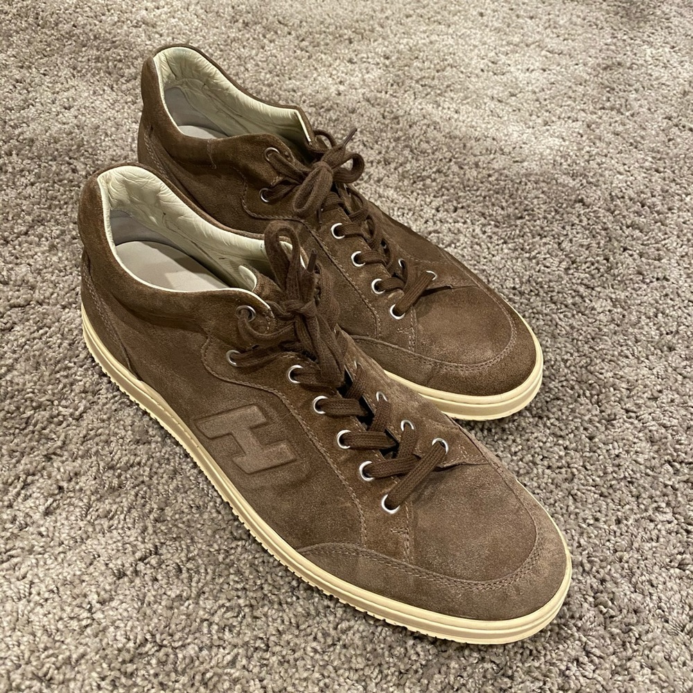 Hogan high top suede sneakers, tan